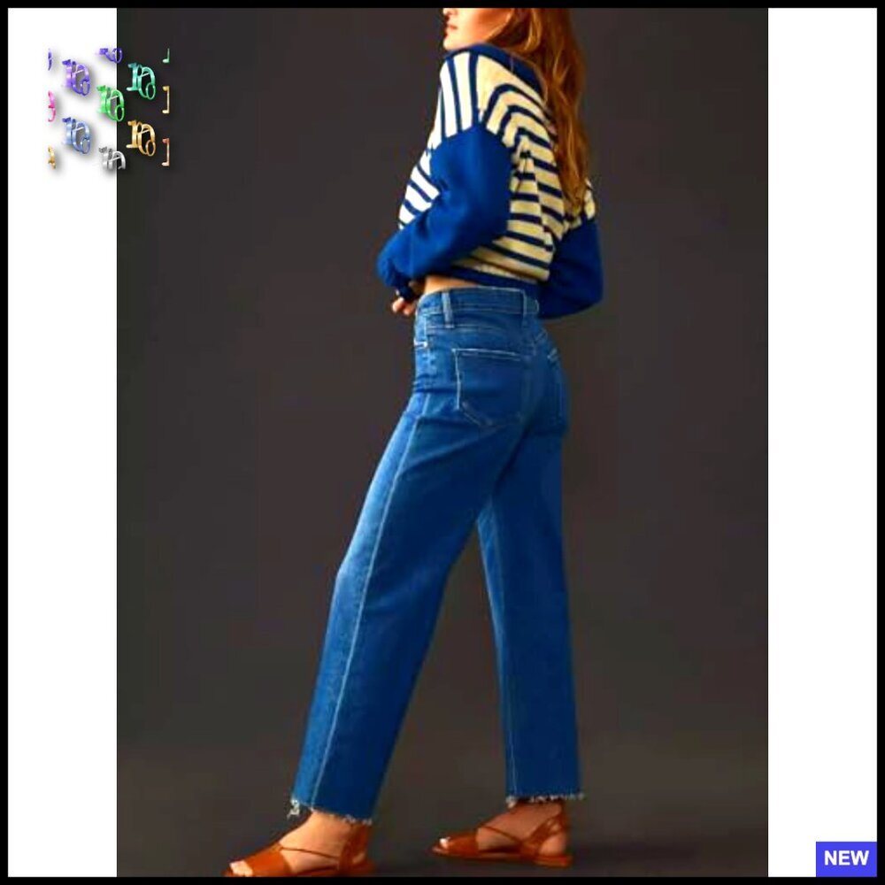 Wide Leg High Waist Jeans Stretchy Denim Boyfriend Fit Trendy Fall 2025 - Picture 3 of 6